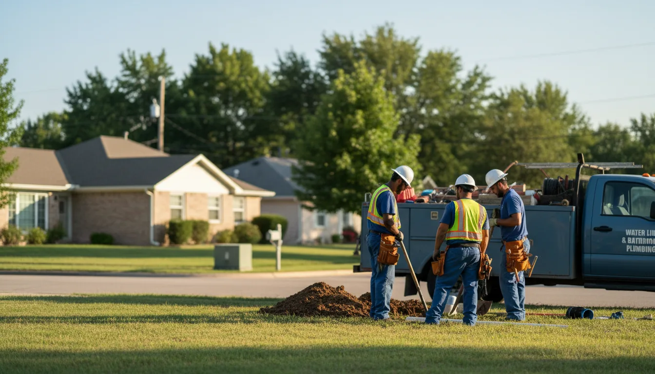 Residential water line and bathroom plumbing service in Vanderbilt, TX